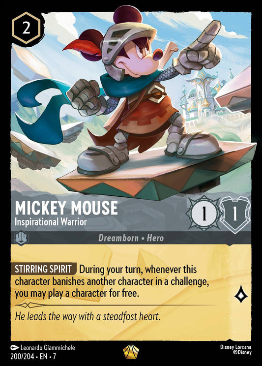 Mickey Mouse - Inspirational Warrior - Archazia's Island 200/204  - Near Mint - Ungraded