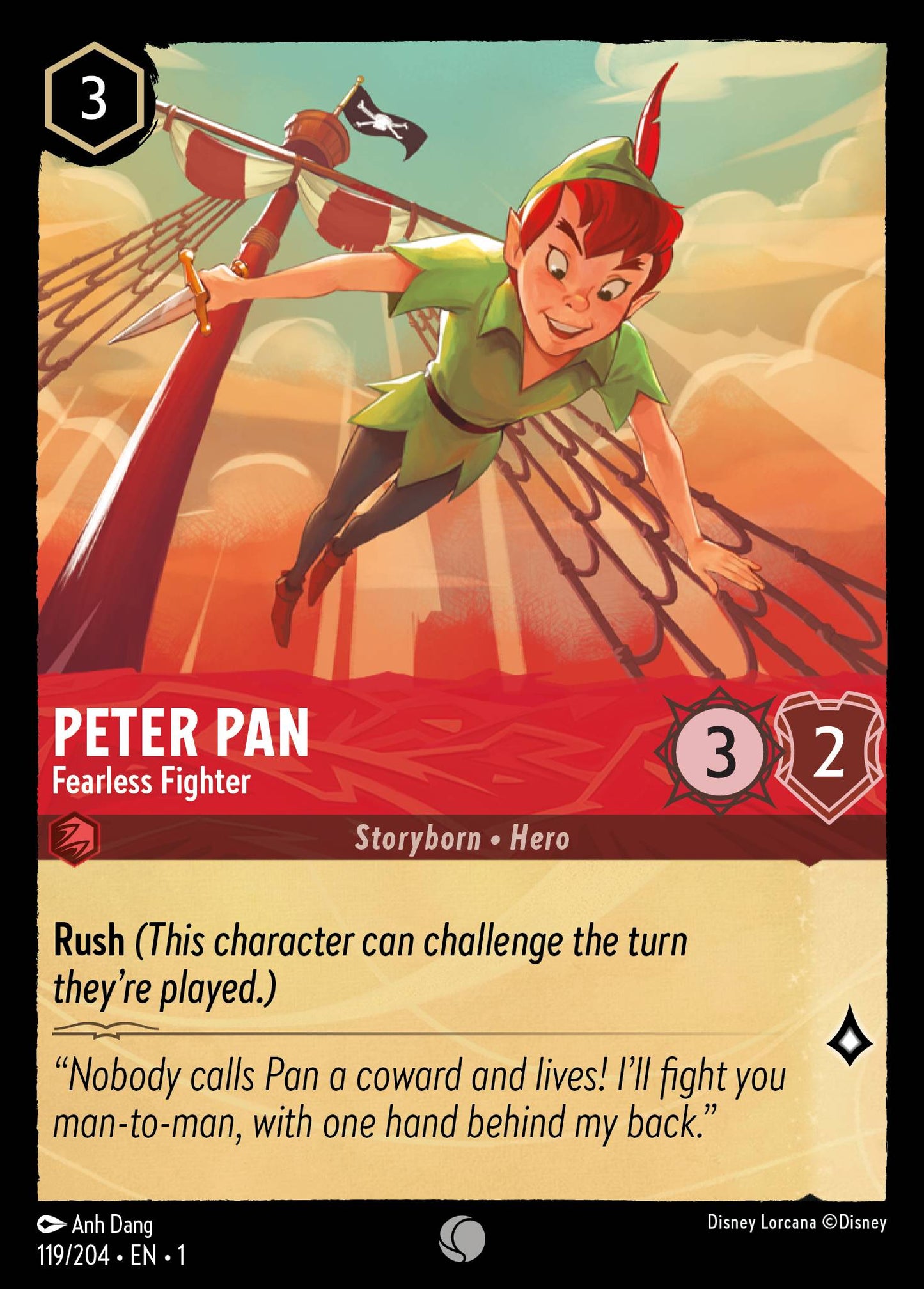 Peter Pan - Fearless Fighter - 119/204 (Foil)