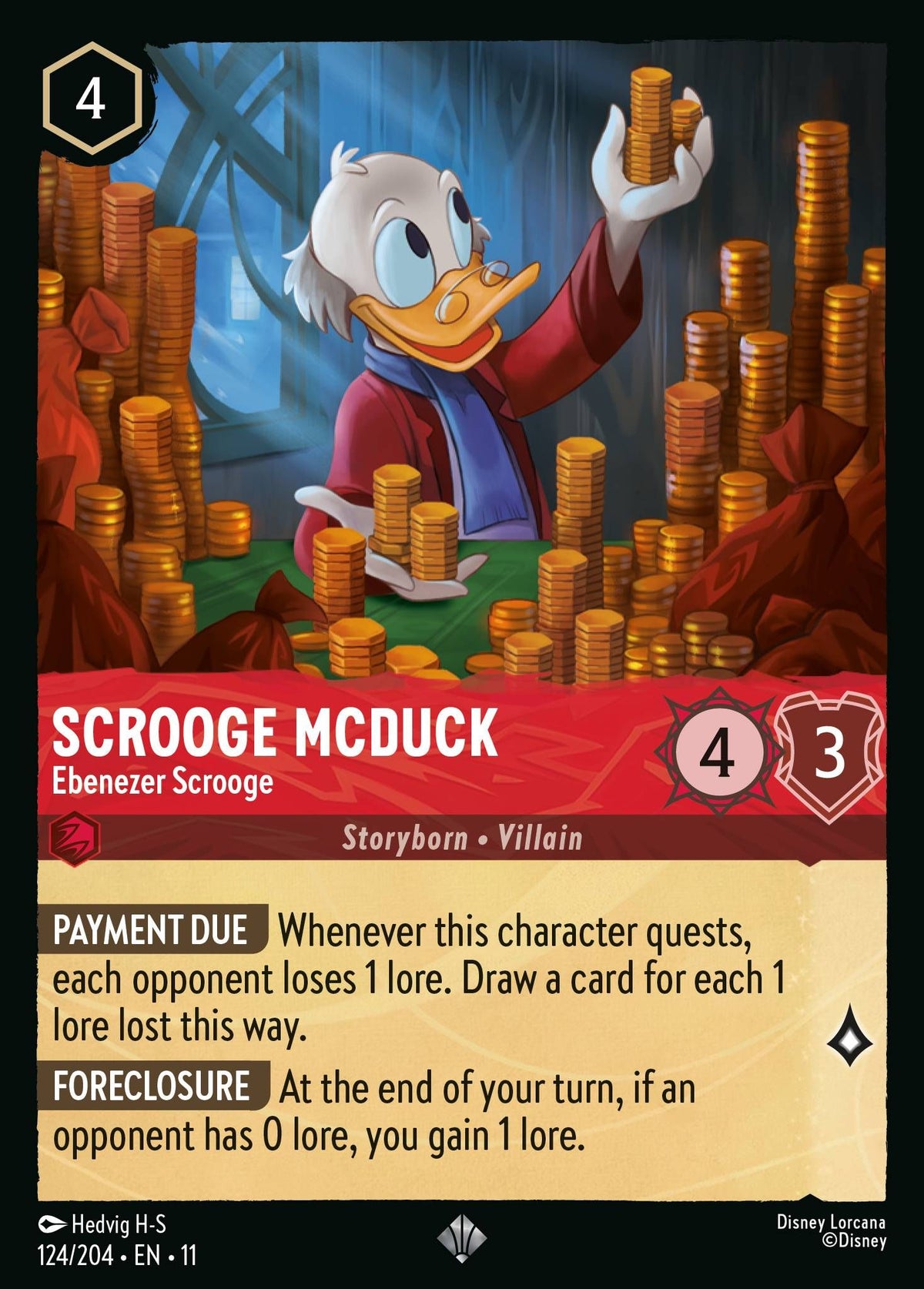 Scrooge McDuck - Ebenezer Scrooge - Winterspell 124/204 - Near Mint