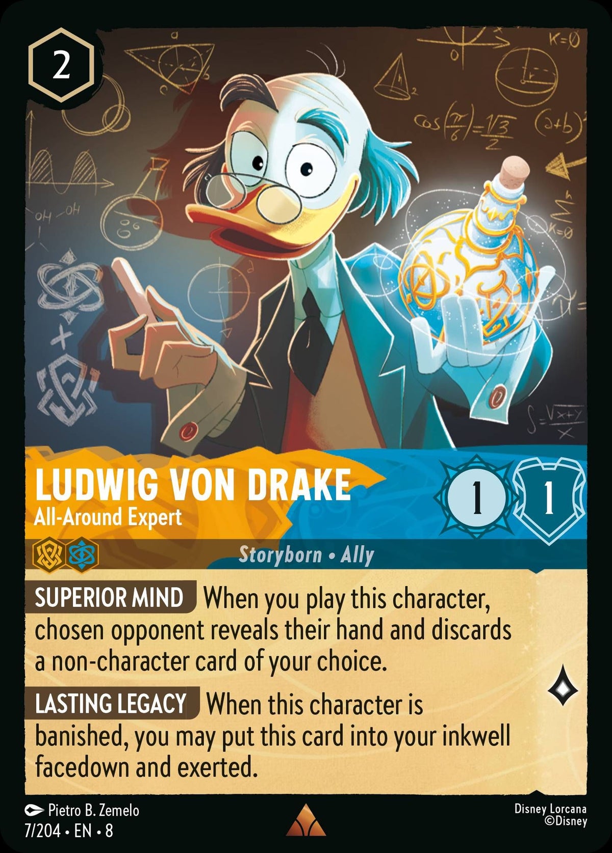 Ludwig Von Drake - All-Around Expert - Reign of Jafar 7/204 - Near Mint