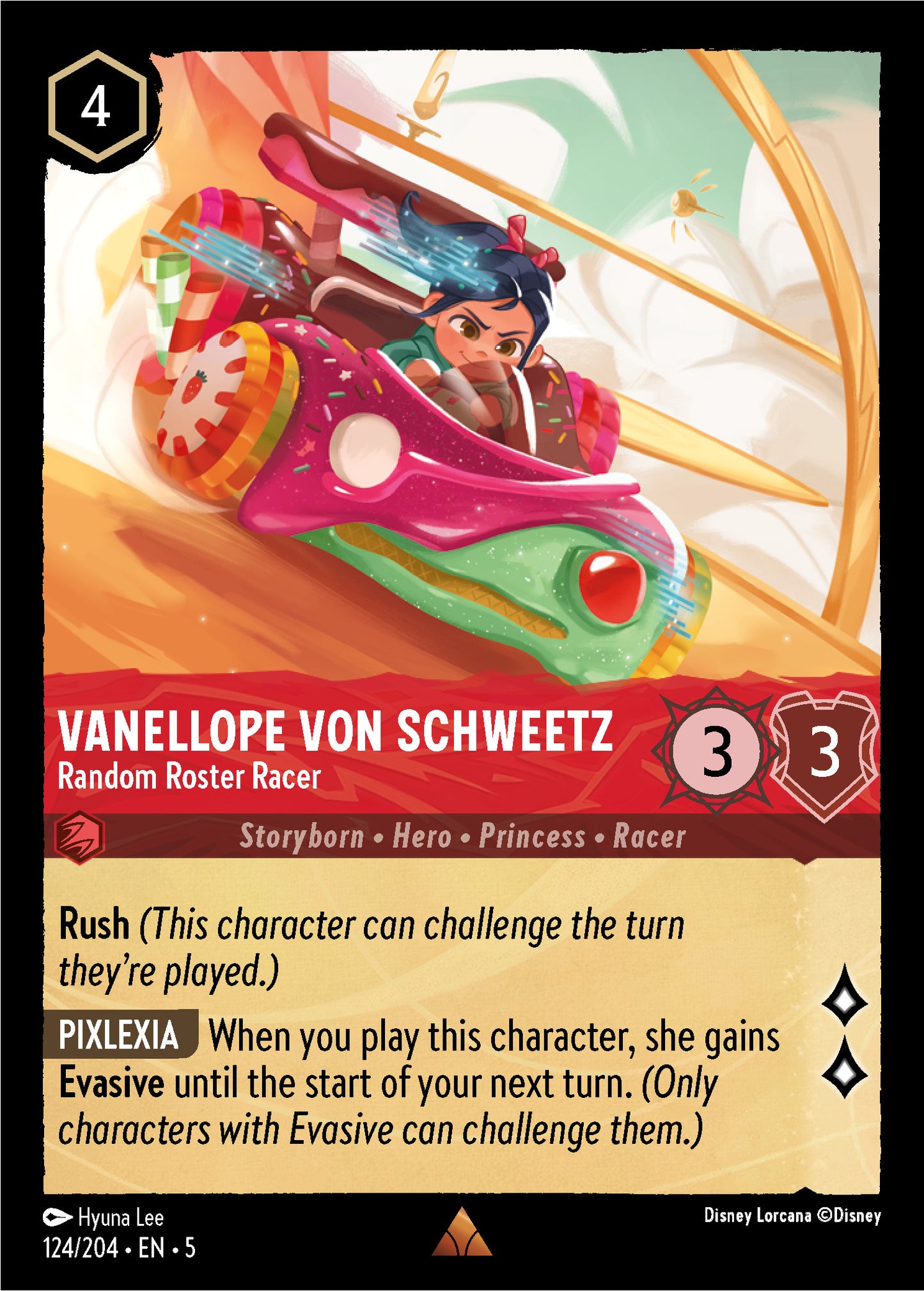 Vanellope von Schweetz - Random Roster Racer - Shimmering Skies 124/204  (Foil) - Near Mint - Ungraded