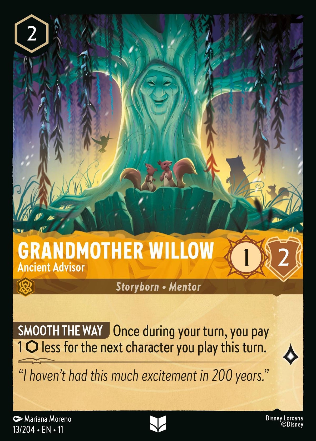 Grandmother Willow - Ancient Advisor - Winterspell 13/204 - Near Mint