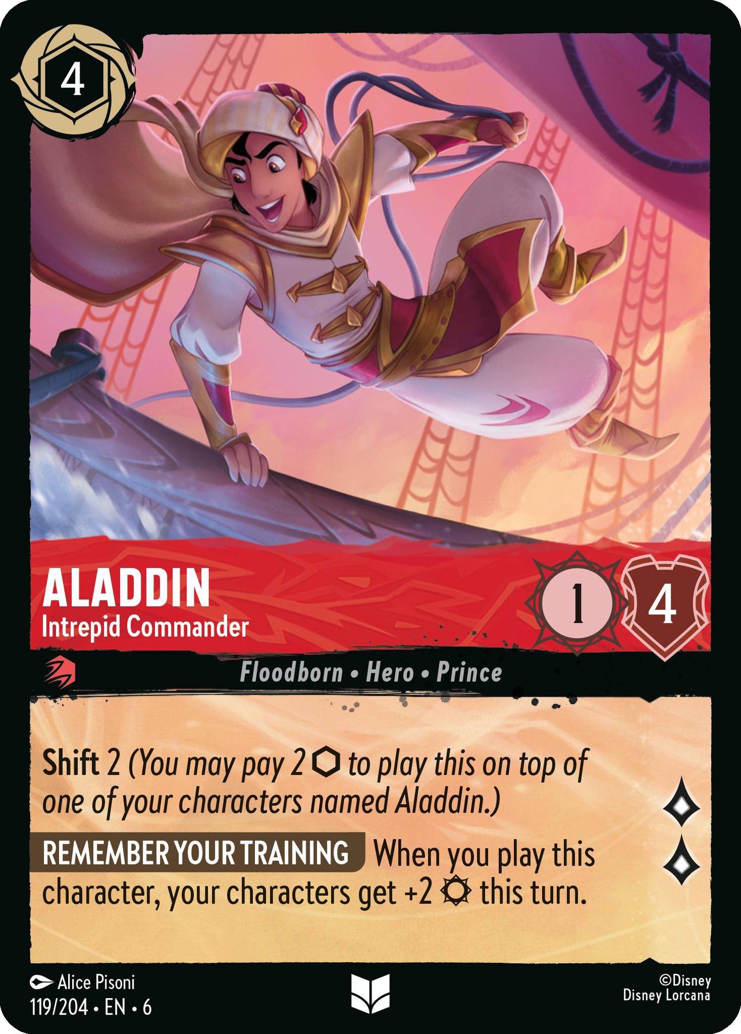 Aladdin - Intrepid Commander - Azurite Sea 119/204  (Foil) - Near Mint - Ungraded