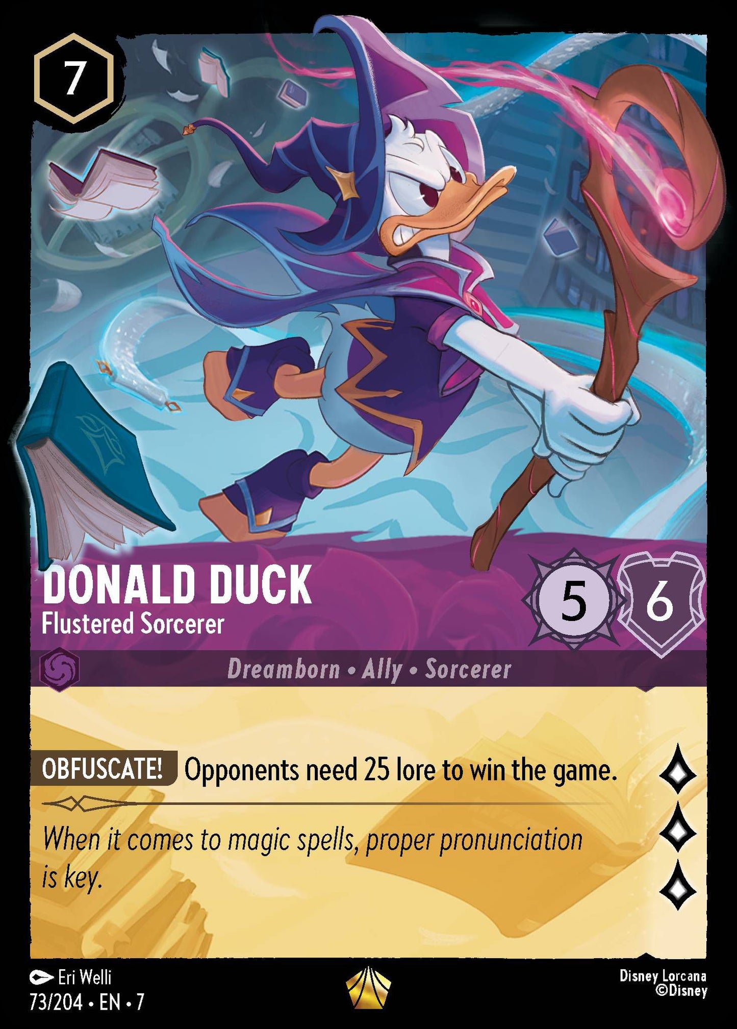Donald Duck - Flustered Sorcerer - Archazia's Island 73/204 (Foil) - Near Mint