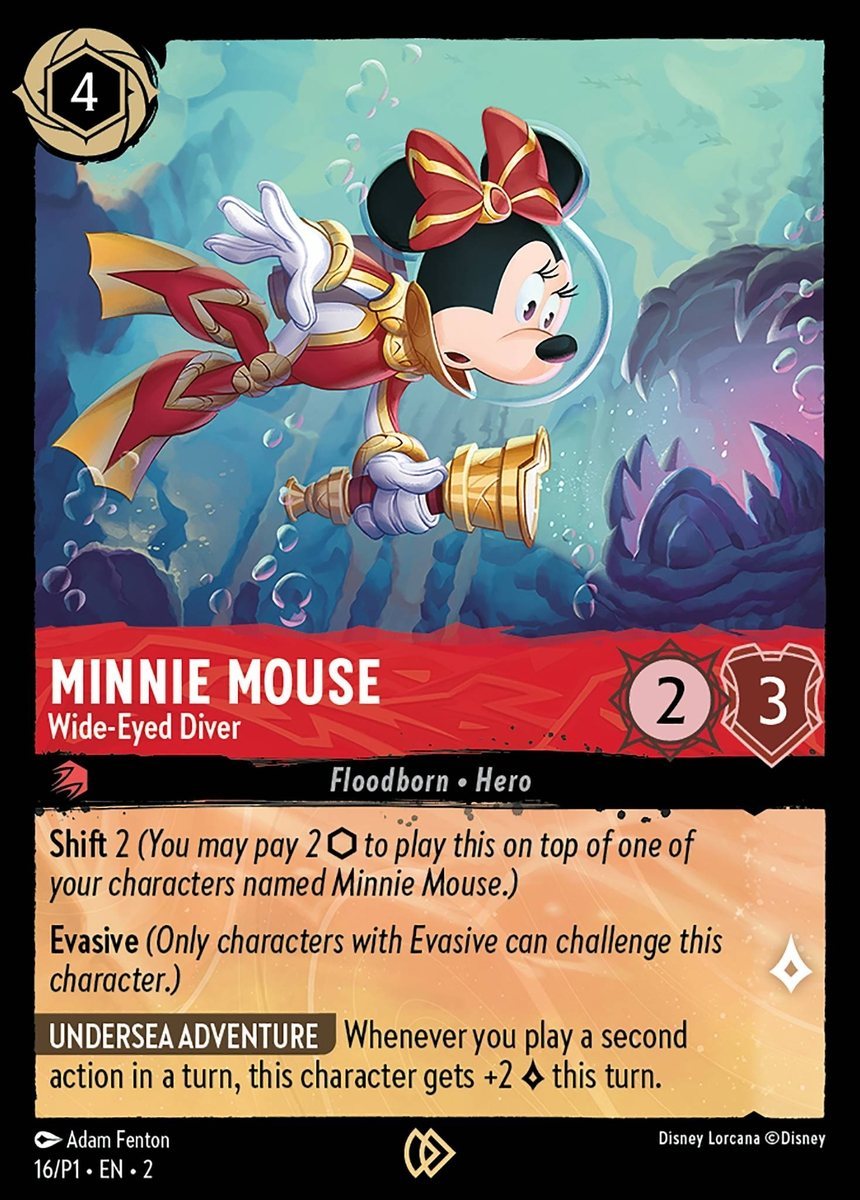 Minnie Mouse - Wide-Eyed Diver - Disney Lorcana Promo Cards 16  (Foil) - Near Mint