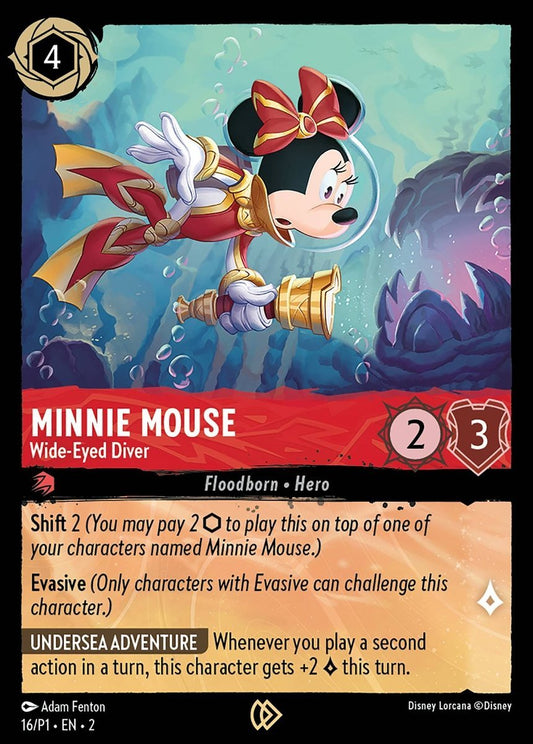 Minnie Mouse - Wide-Eyed Diver - Disney Lorcana Promo Cards 16  (Foil) - Near Mint