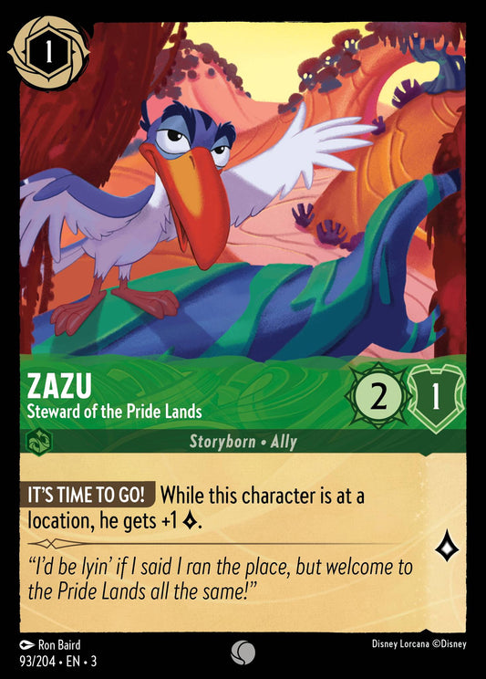 Zazu - Steward of the Pride Lands -  93/204 (Foil)
