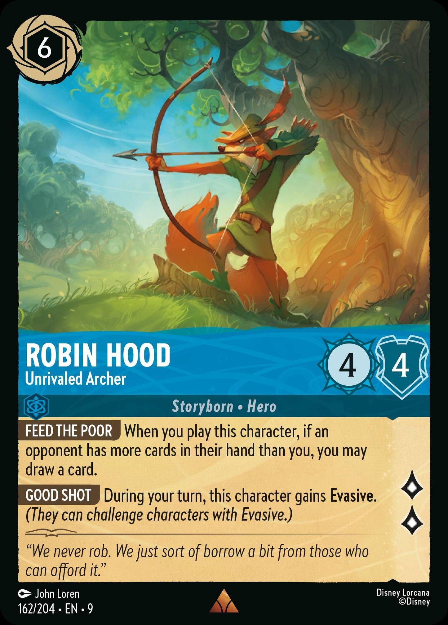 Robin Hood - Unrivaled Archer - Fabled 162/204  - Near Mint - Ungraded