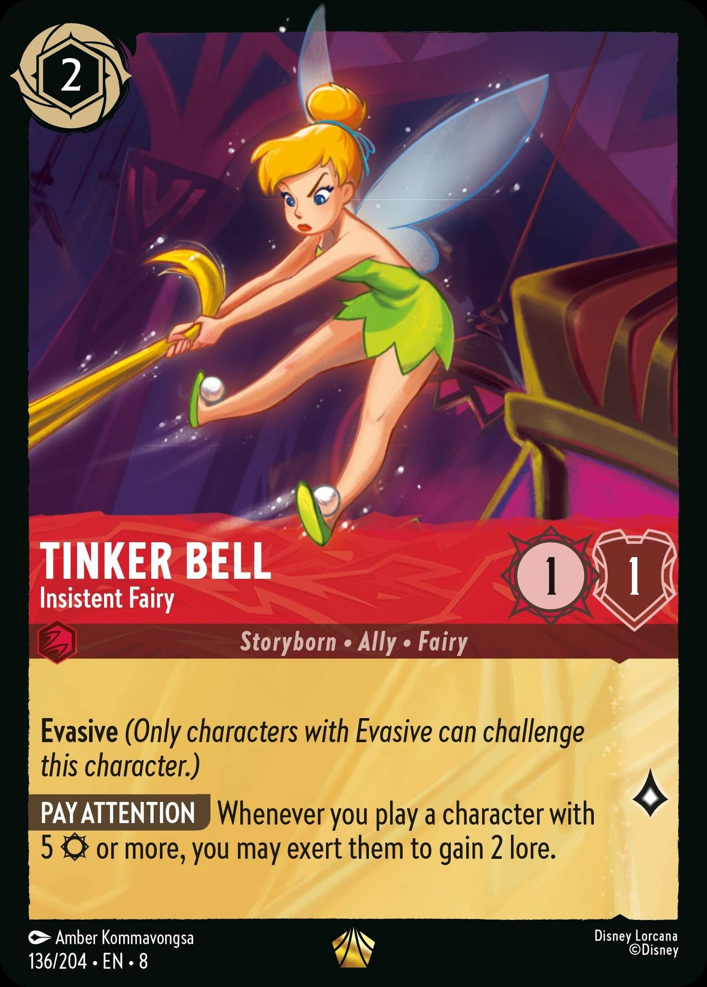 Tinkerbell - Insistent Fairy - Reign of Jafar 136/204 - Near Mint