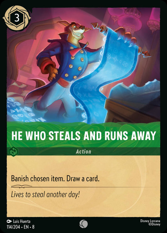 He Who Steals And Runs Away - Reign of Jafar 114/204  (Foil) - Near Mint - Ungraded