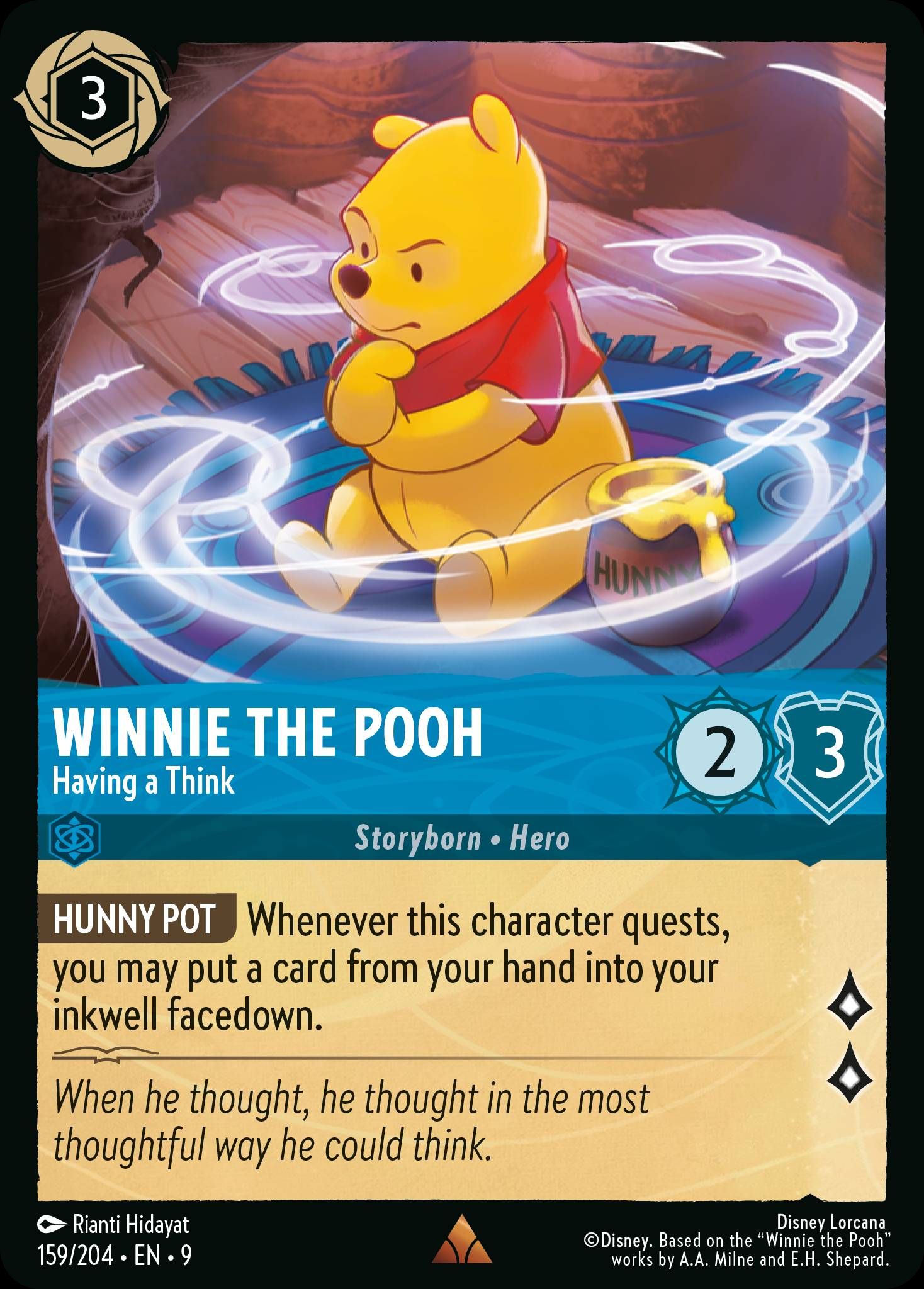 Winnie the Pooh - Having a Think - Fabled 159/204 - Near Mint
