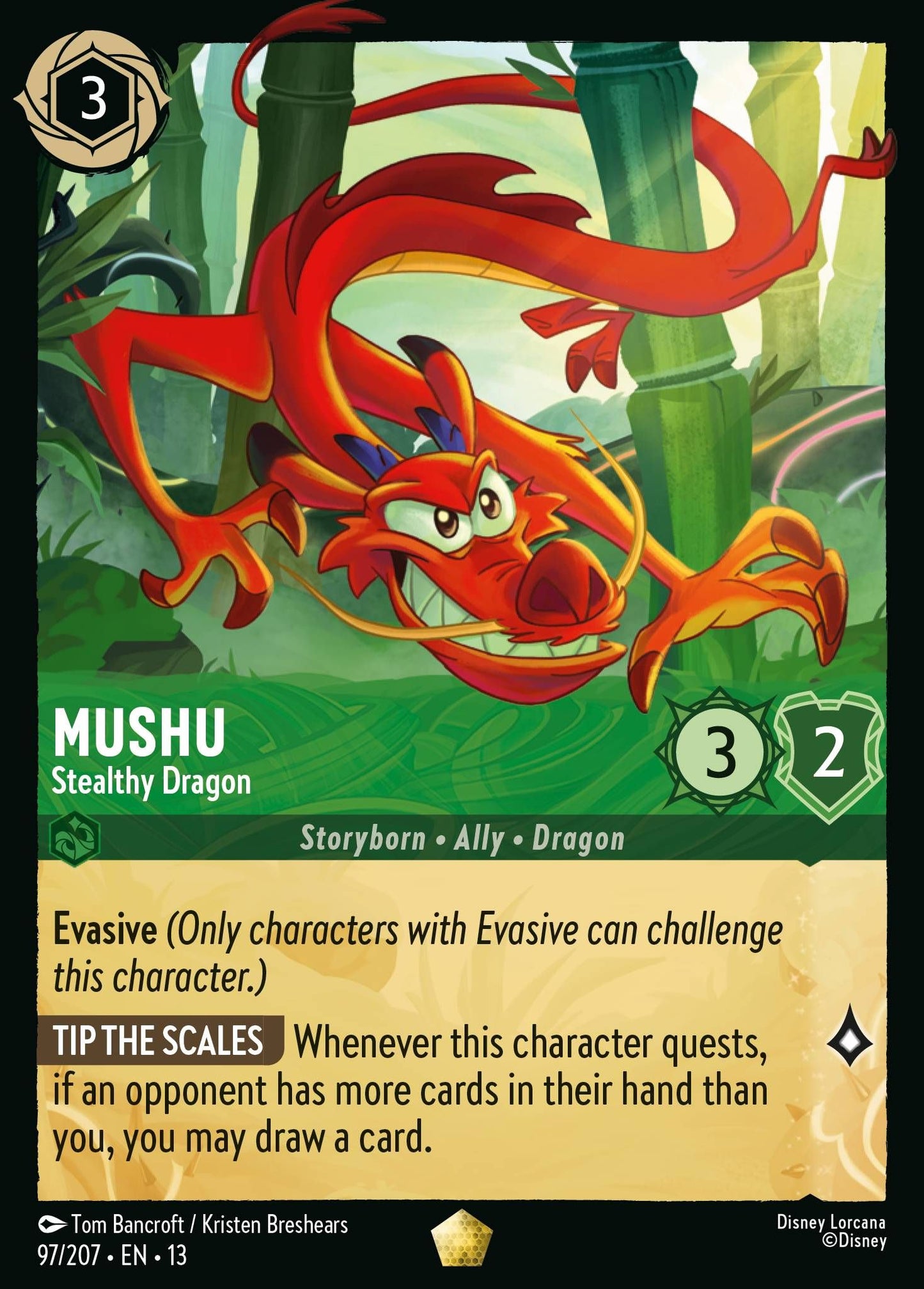 Mushu - Stealthy Dragon - Attack of the Vine! 97/204 - Near Mint