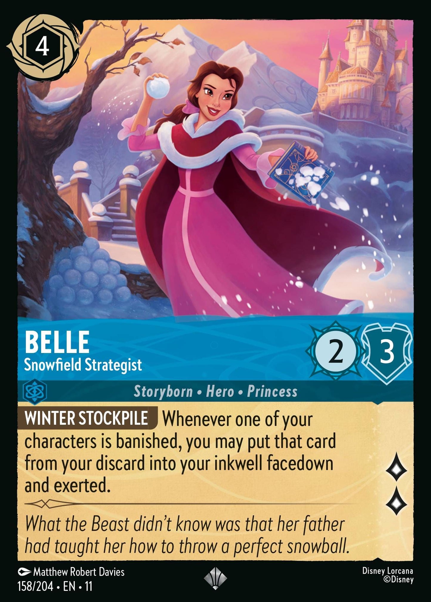 Belle - Snowfield Strategist - Winterspell 158/204 - Near Mint