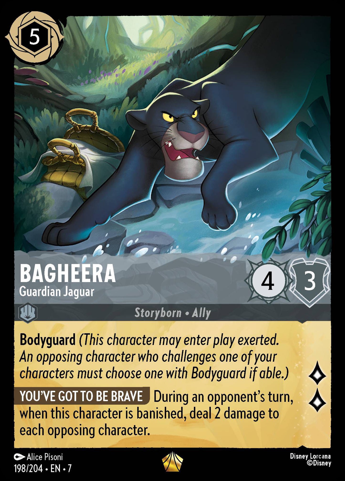 Bagheera - Guardian Jaguar - Archazia's Island 198/204  - Near Mint - Ungraded