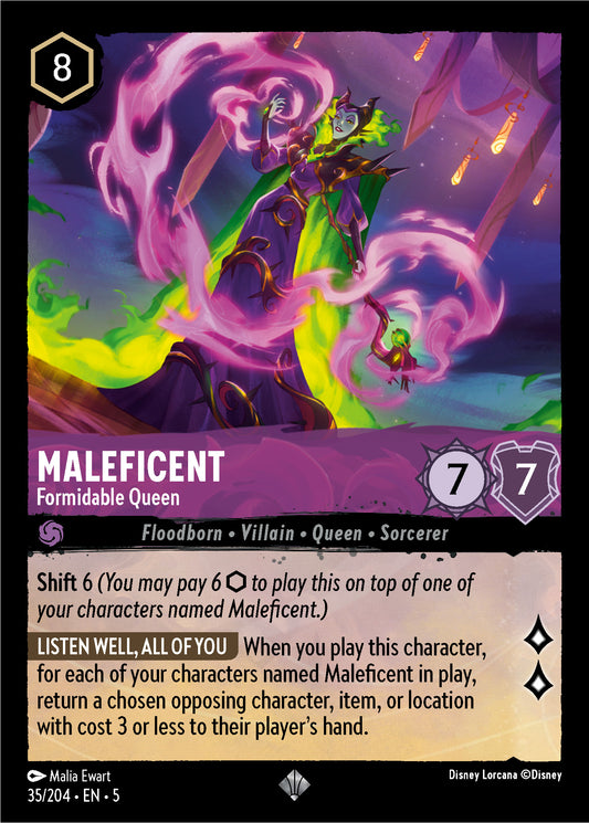 Maleficent - Formidable Queen - Shimmering Skies 35/204  - Near Mint - Ungraded