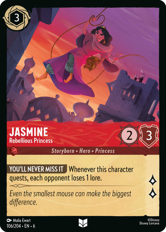 Jasmine - Rebellious Princess - Azurite Sea 106/204  (Foil) - Near Mint - Ungraded