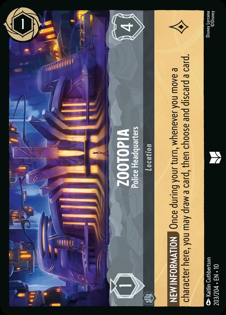 Zootopia - Police Headquarters - Whispers in the Well 203/204  (Foil) - Near Mint - Ungraded