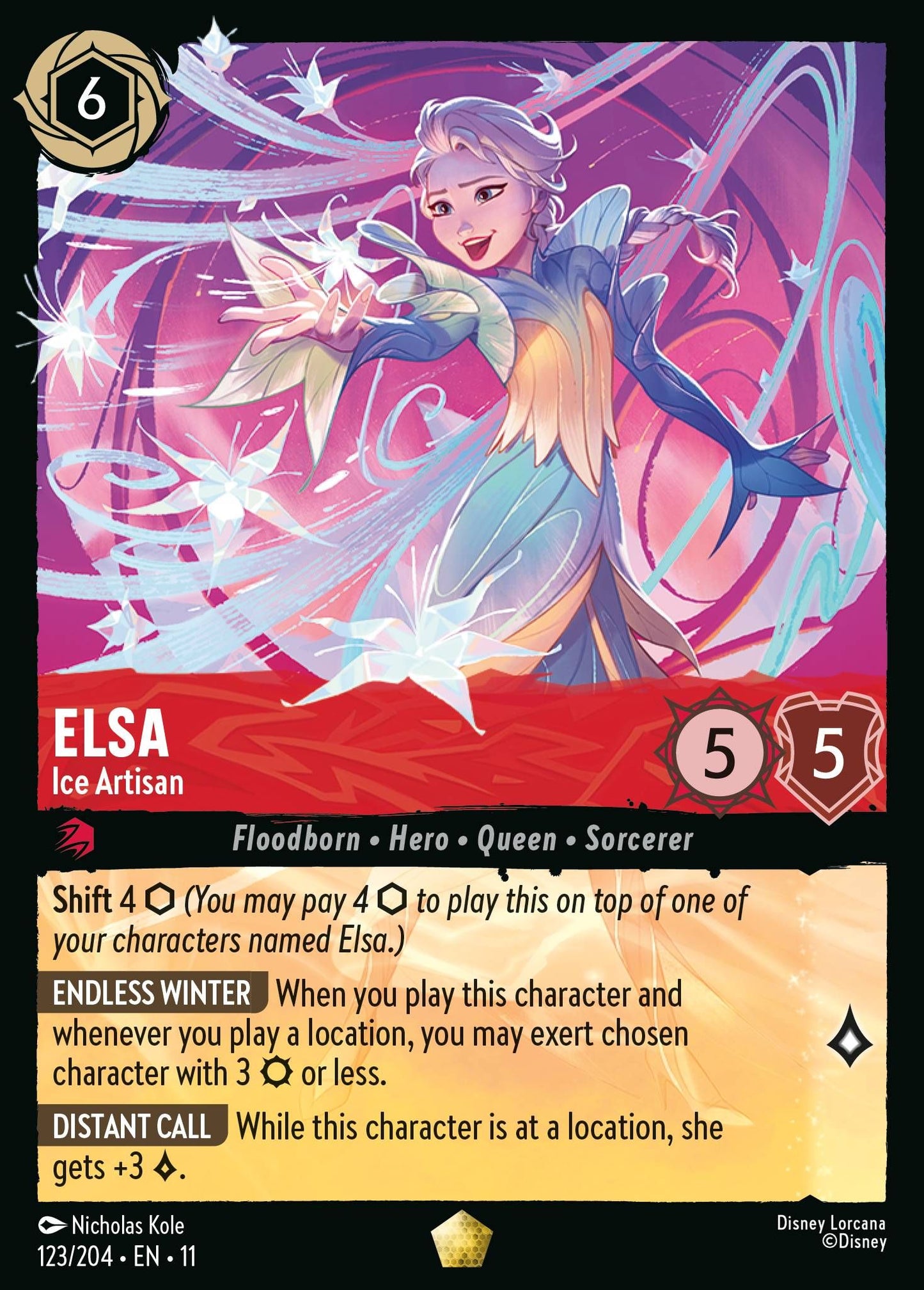 Elsa - Ice Artisan - Winterspell 123/204 - Near Mint