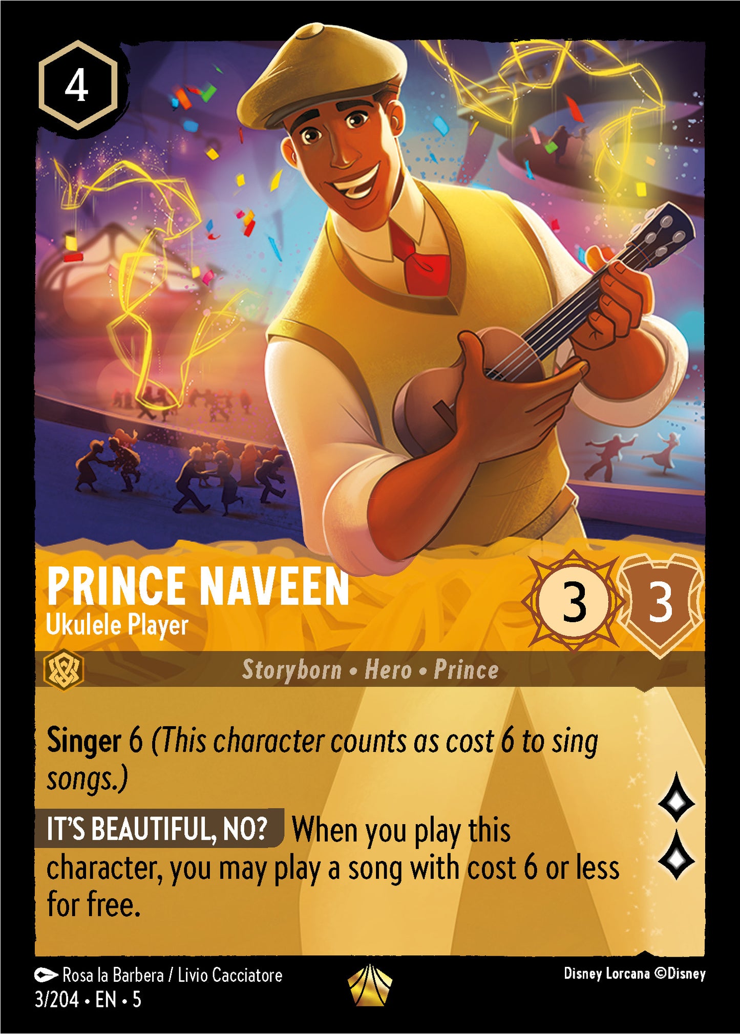Prince Naveen - Ukulele Player - Shimmering Skies 3/204 - Near Mint