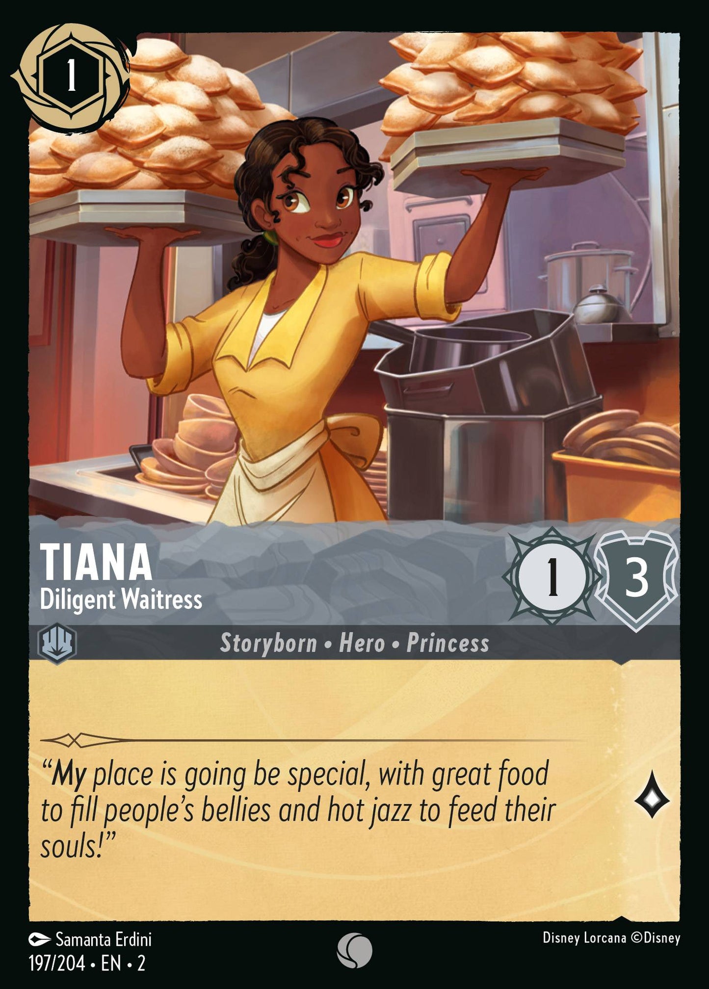 Tiana - Diligent Waitress - 197/204 (Foil)