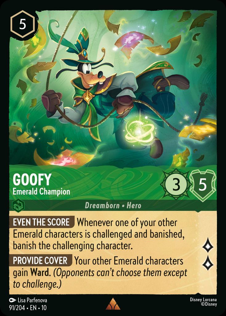 Goofy - Emerald Champion - Whispers in the Well 91/204 - Near Mint