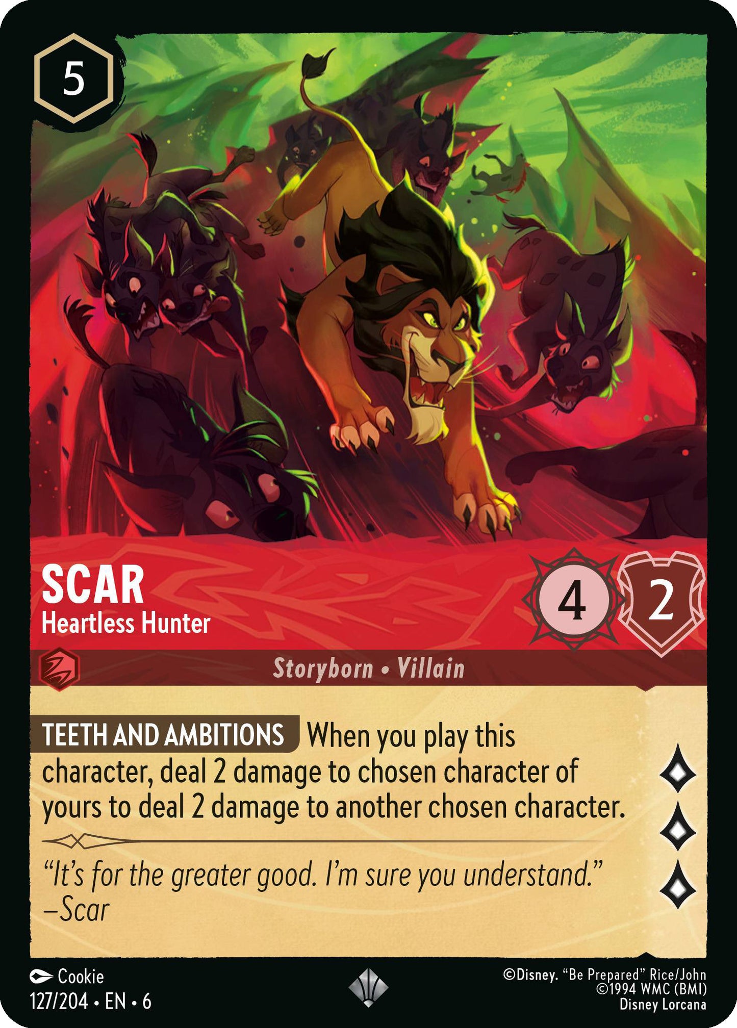 Scar - Heartless Hunter - Azurite Sea 127/204 (Foil) - Near Mint
