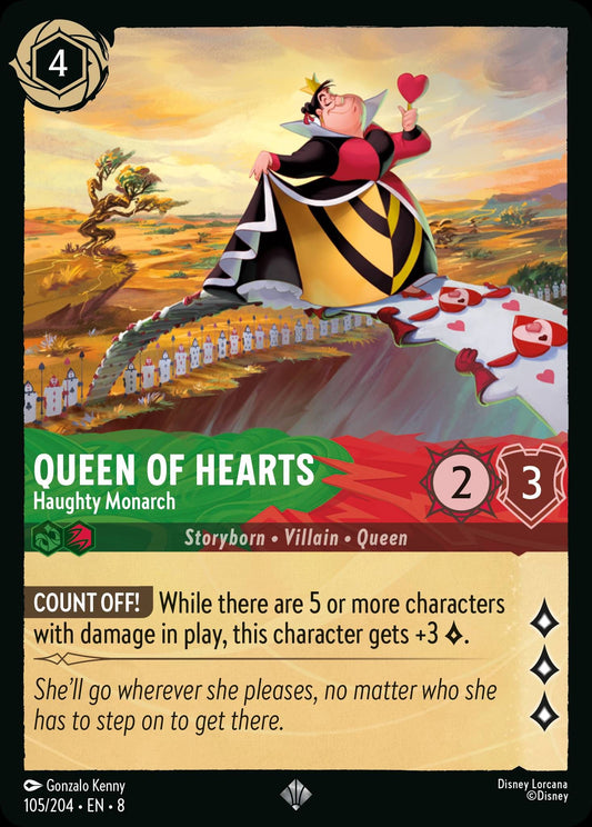 Queen of Hearts - Haughty Monarch - Reign of Jafar 105/204 - Near Mint