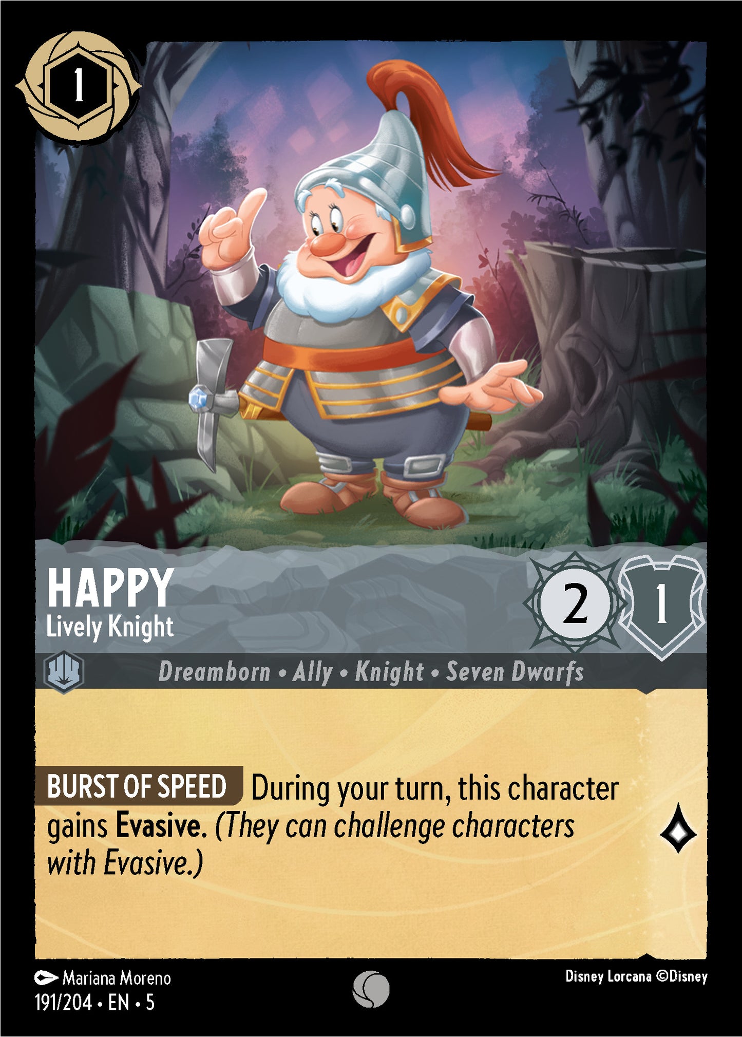 Happy - Lively Knight - Shimmering Skies 191/204  (Foil) - Near Mint - Ungraded