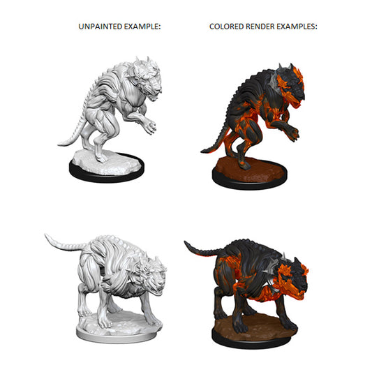 Pathfinder Battles Deep Cuts Miniatures: Unpainted Minis - Hell Hounds