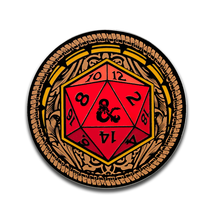 D&D Ornate D20 - Augmented Reality Enamel Pin