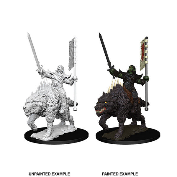 Pathfinder Battles Deep Cuts Miniatures: Unpainted Minis - Orc on Dire Wolf