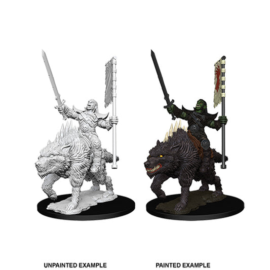 Pathfinder Battles Deep Cuts Miniatures: Unpainted Minis - Orc on Dire Wolf
