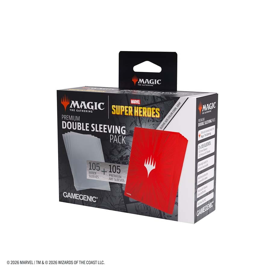 Card Sleeves: MTG Premium Double Sleeving Pack - Marvel Super Heroes - Comic Burst Red (105ct)