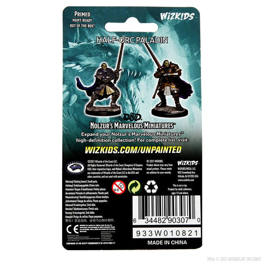 Dungeons & Dragons: Nolzur's Marvelous Unpainted Miniatures - Male Half-Orc Paladin #90307