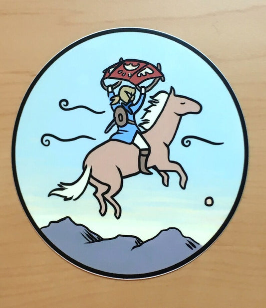 Link and Horse Glider Sticker