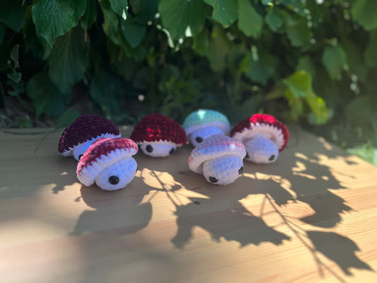 Crochet Mushroom Fidget Toy, Pop-Up Amigurumi Plush
