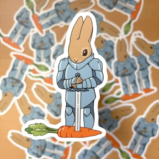 Knight Bun Sticker - Rabbit in Armor