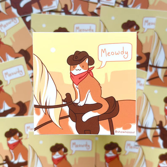 Meowdy Sticker - Cowboy Cat