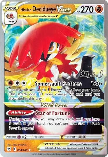 Hisuian Decidueye VSTAR (Ondrej Skubal) - World Championship Decks 084/189 - Moderately Played
