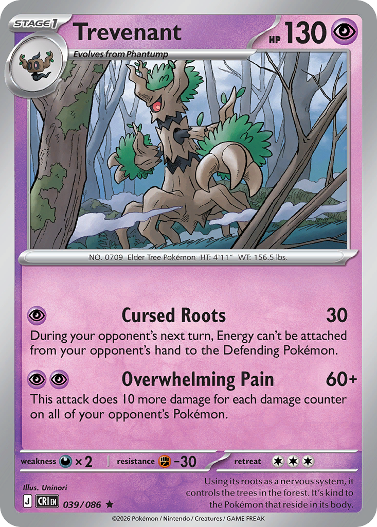 Trevenant - Chaos Rising 039/086 (Foil) - Near Mint