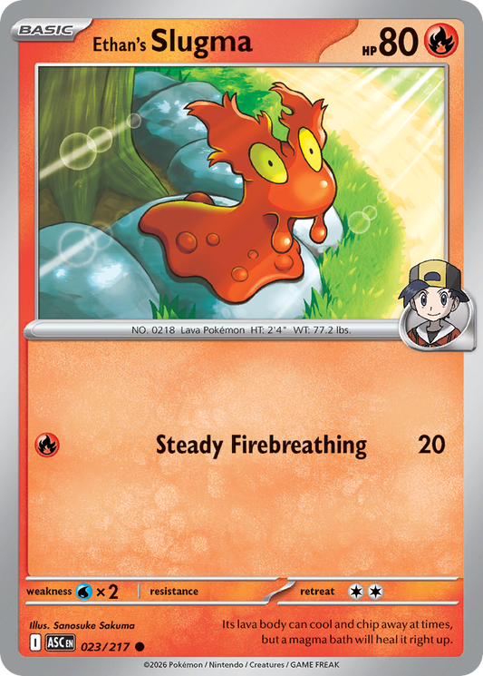 Ethan's Slugma (Energy Symbol Pattern) - Ascended Heroes 023/217 (Foil) - Near Mint