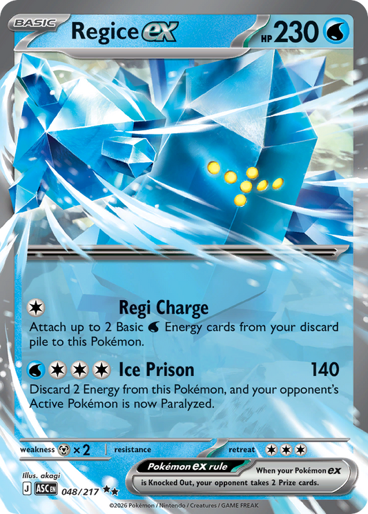 Regice ex - Ascended Heroes 048/217 (Foil) - Near Mint