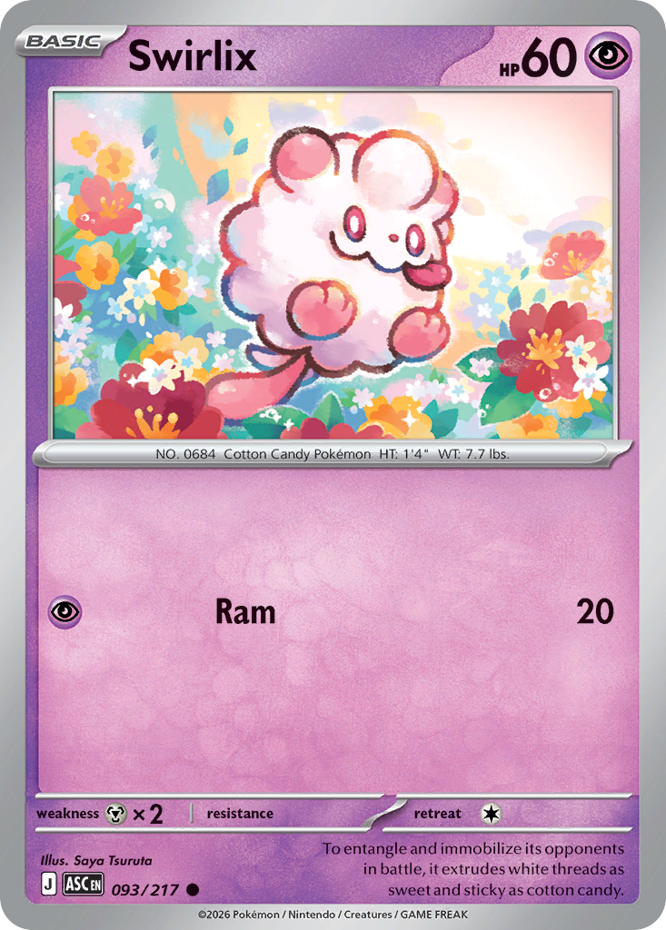 Swirlix (Love Ball) - Ascended Heroes 093/217 (Foil) - Near Mint