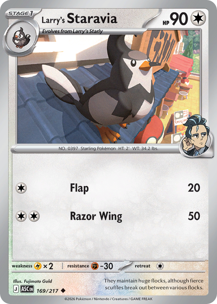 Larry's Staravia (Poke Ball) - Ascended Heroes 169/217 (Foil) - Near Mint