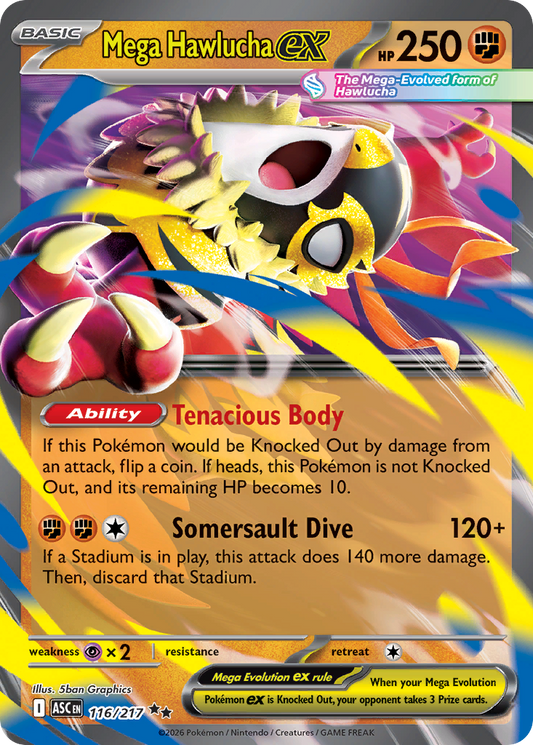 Mega Hawlucha ex - Ascended Heroes 116/217 (Foil) - Near Mint