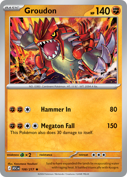 Groudon (Dusk Ball) - Ascended Heroes 108/217 (Foil) - Near Mint