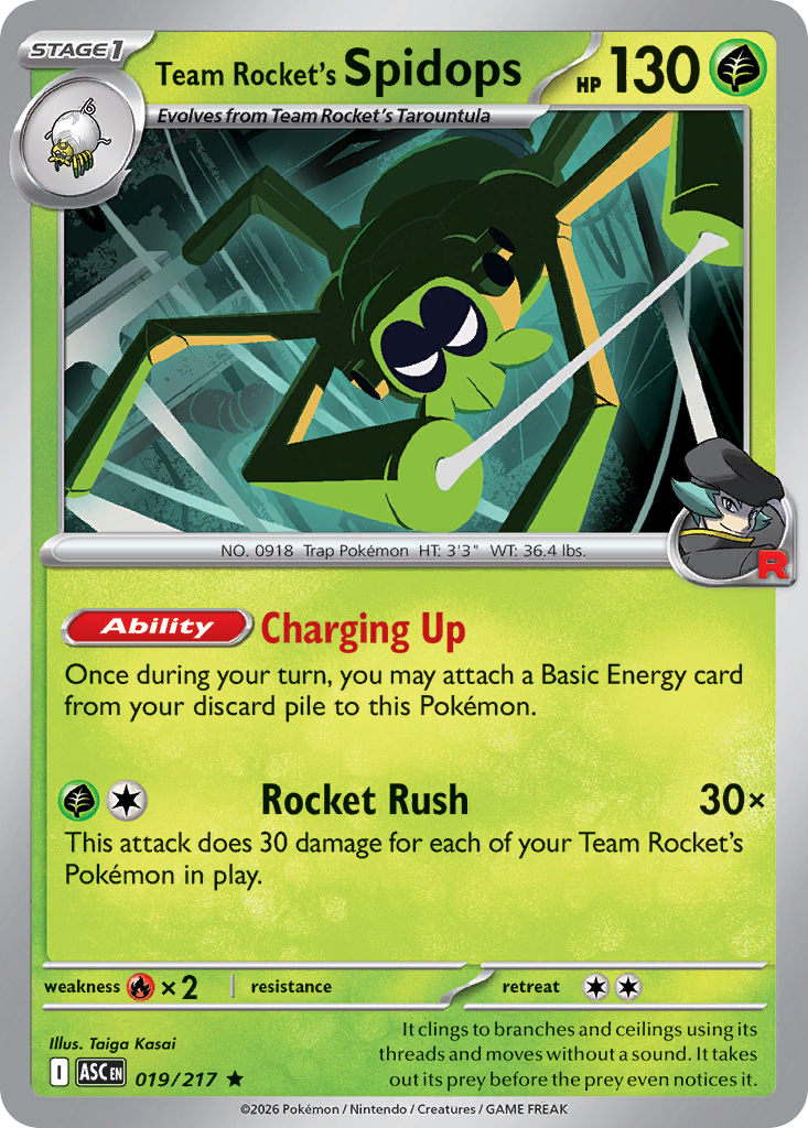 Team Rocket's Spidops - Ascended Heroes 019/217 (Foil) - Near Mint