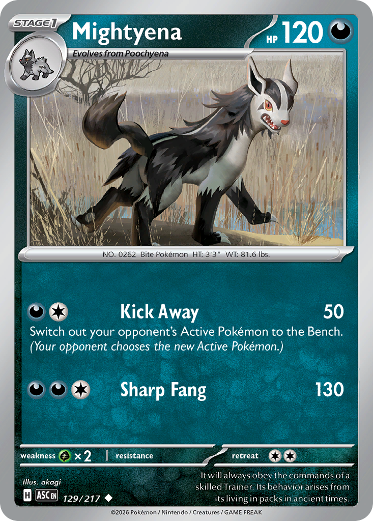 Mightyena (Dusk Ball) - Ascended Heroes 129/217 (Foil) - Near Mint