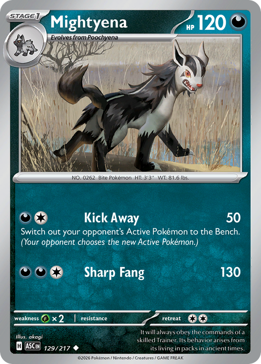 Mightyena (Dusk Ball) - Ascended Heroes 129/217 (Foil) - Near Mint