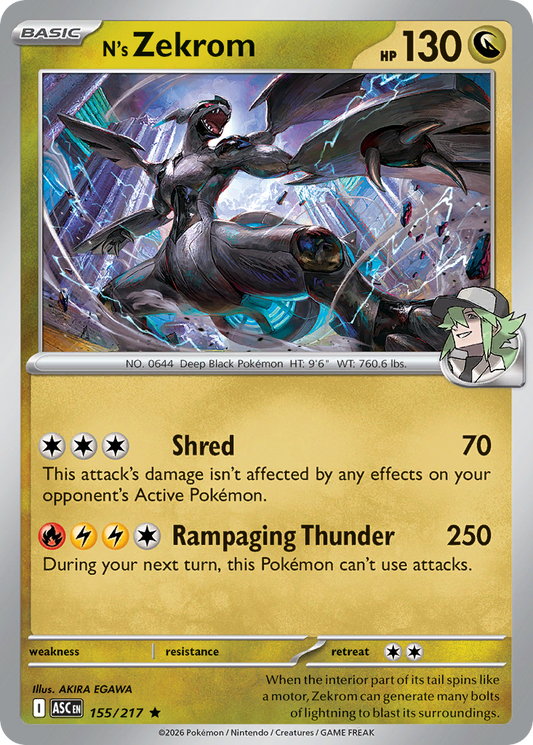 N's Zekrom - Ascended Heroes 155/217 (Foil) - Near Mint